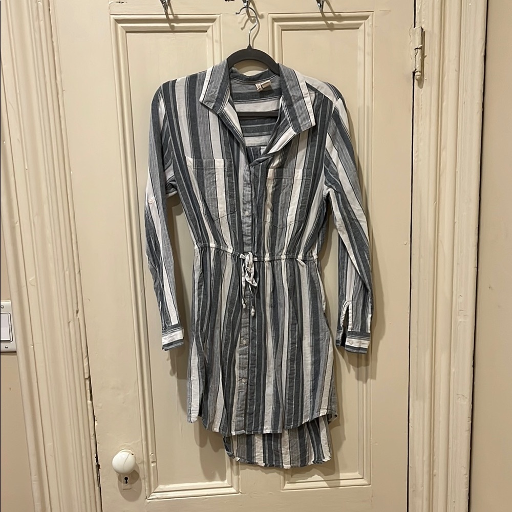 Striped Button-Up Dress